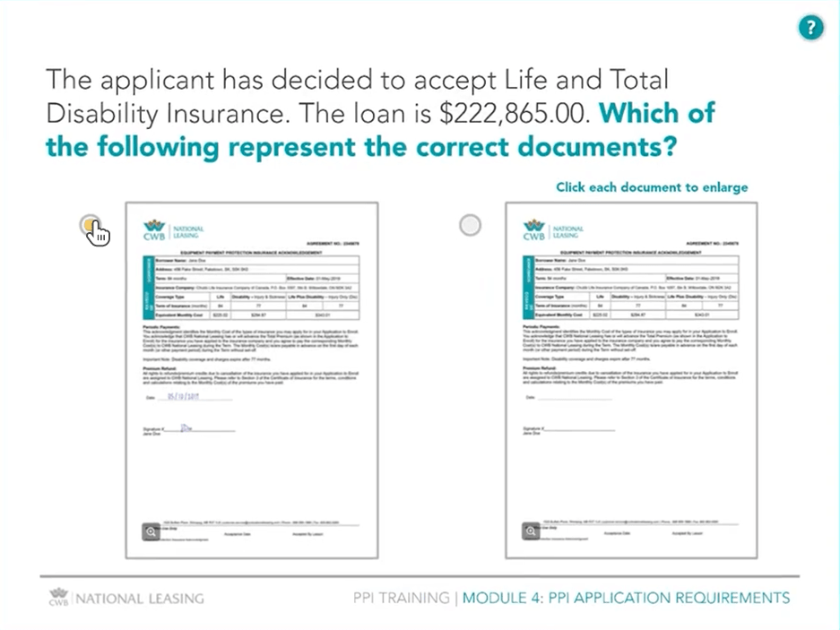 CWB knowledge check question