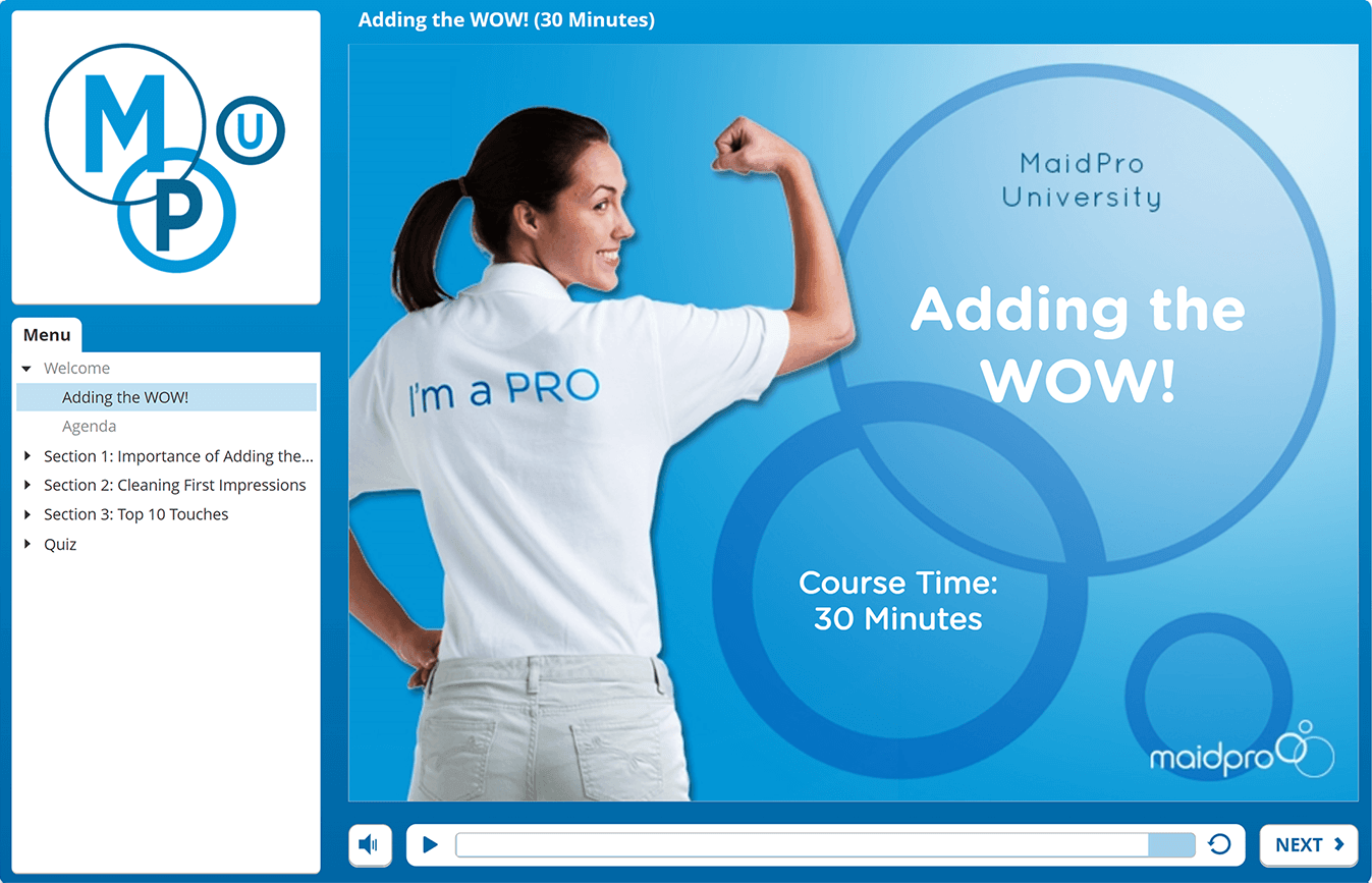 MaidPro training interface