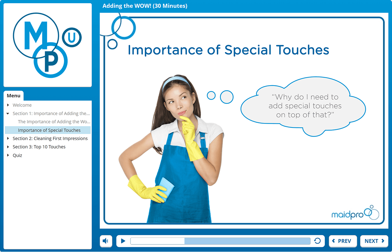 MaidPro mobile-friendly training