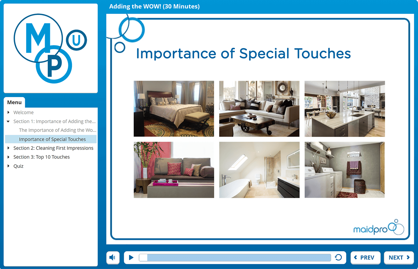 MaidPro scenario-based training